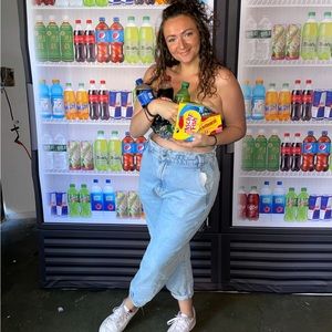 Zara Light Wash High Waist Paper-bag Jeans size 10